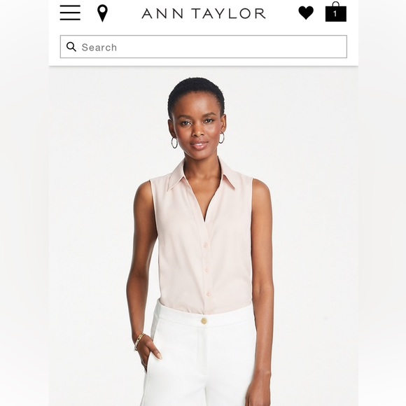 Ann Taylor Blush XS sleeveless blouse - Picture 1 of 2